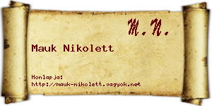 Mauk Nikolett névjegykártya